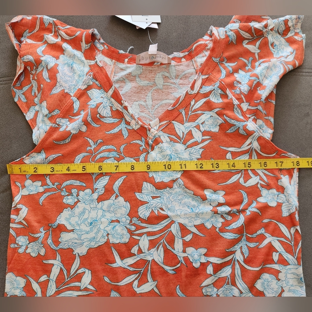 Philosophy Republic Clothing Ruffle Sleeve Tee - ORANGE - MEDIUM **NEW - Picture 8 of 10
